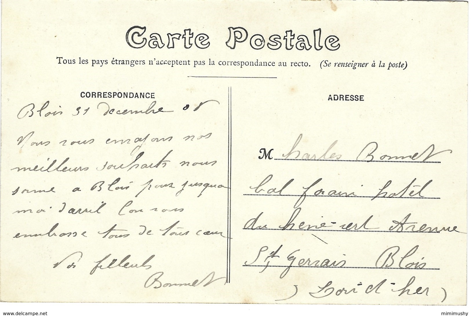 41 - Saint Aignan - Grand Bal Forain Bonnet - écrite Par M. Charles Bonnet Lui-même - Musiciens, 1908 Fête Foraine - Saint Aignan