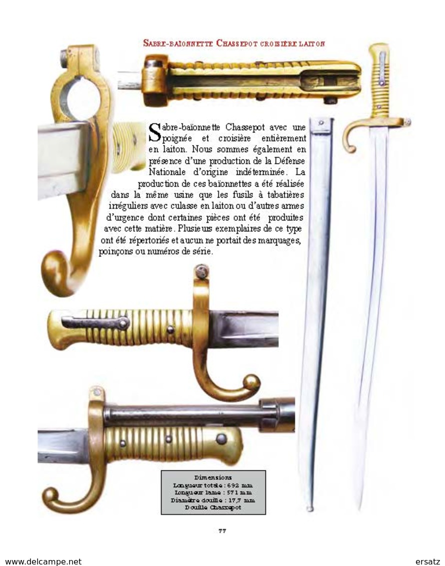 LES SABRES-BAÏONNETTES CHASSEPOT ET REMINGTON (nouveau) - Armas Blancas