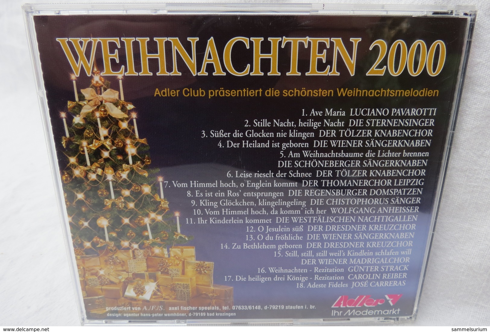 CD "Weihnachten 2000" Die Schönsten Weihnachtsmelodien - Christmas Carols