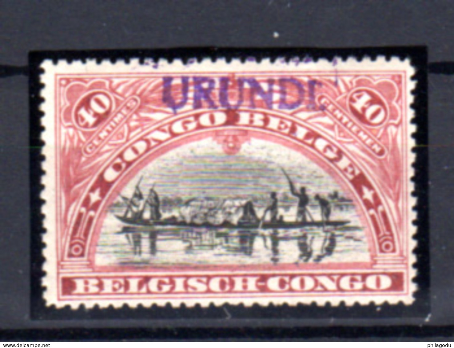 1916  Ruanda-Urundi, 40c  Type Tombeur "du Havre"  Surcharge Urundi, 20.B. * - Neufs