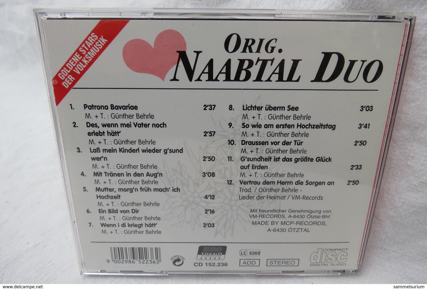 CD "Original Naabtal Duo" Patrona Bavariae - Andere - Duitstalig