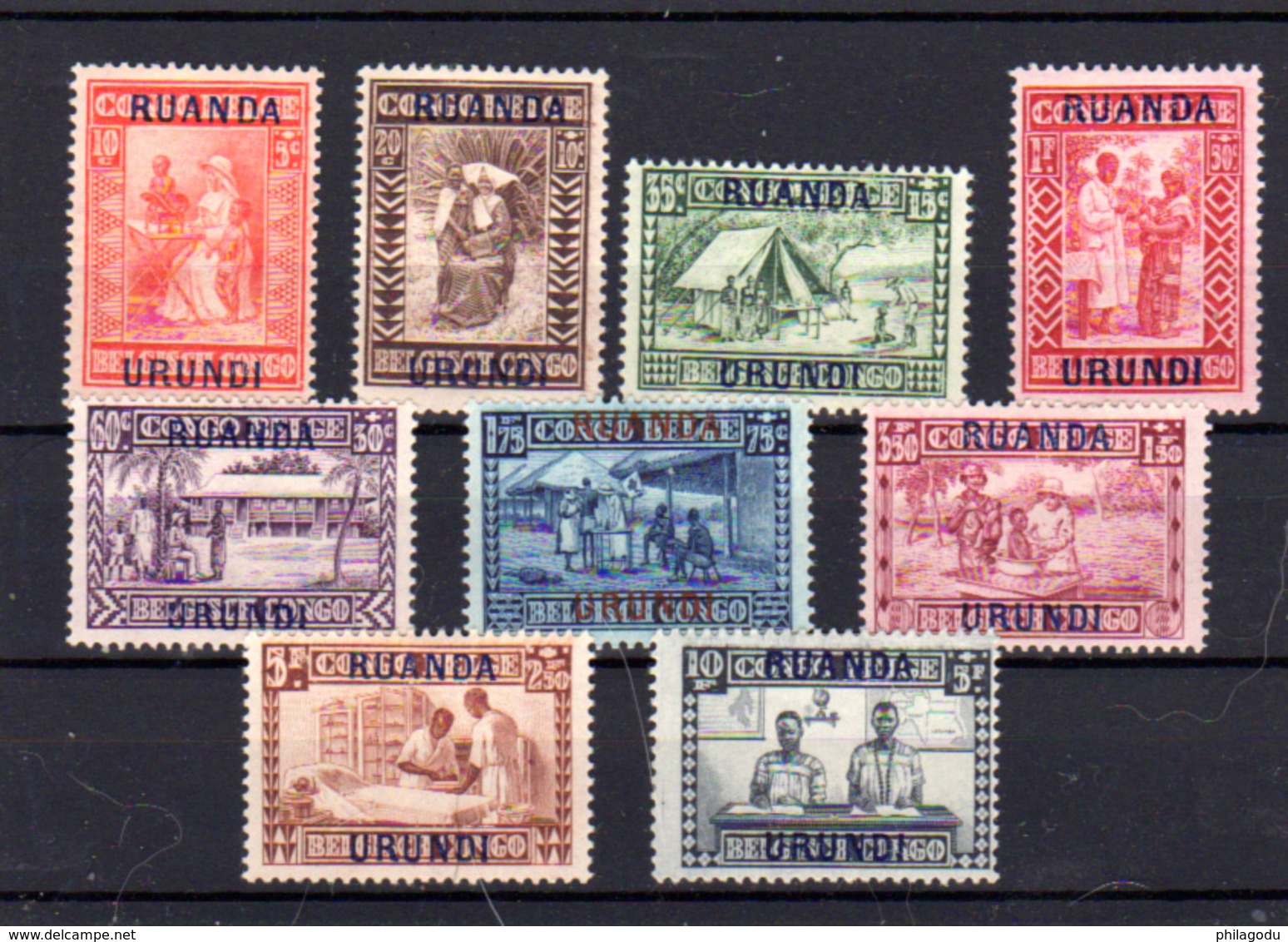 1930  Ruanda-Urundi 1930, Oeuvre La Goutte De Lait, 81 / 89 *, Cote 70 € - Neufs