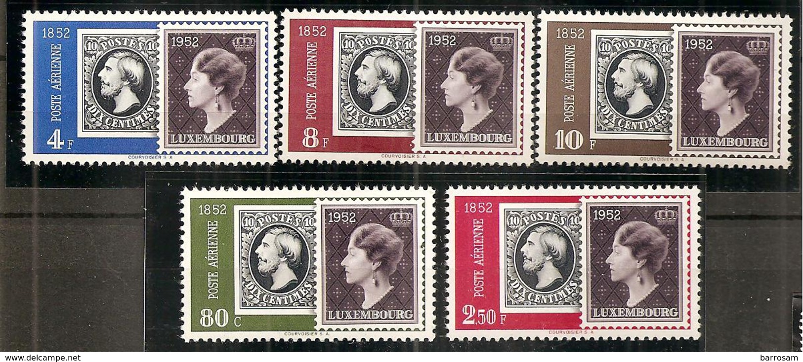 Luxembourg1952:Michel490-   4mnh** AIRMAILS  Cat.Value $119.00 - Neufs