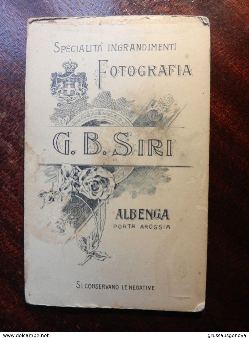 6.3) FOTOGRAFIA ANTICA FOTOGRAFO G.B. SIRI ALBENGA PORTA AROSSIA FORMATO 6.5 X 11 Cm - Antiche (ante 1900)