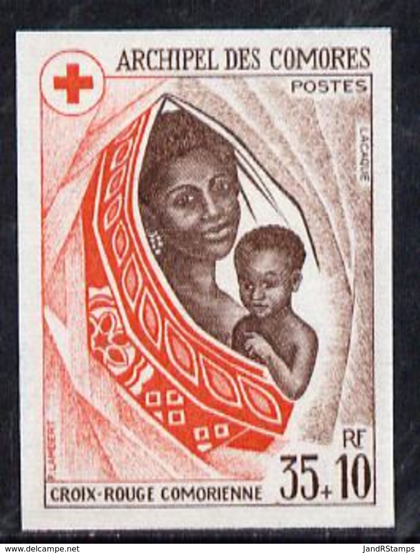 Comoro Islands 1974 Red Cross Fund 35f + 10f Imperf From Limited Printing, U/m As SG 156* RED CROSS MEDICAL - Comoros