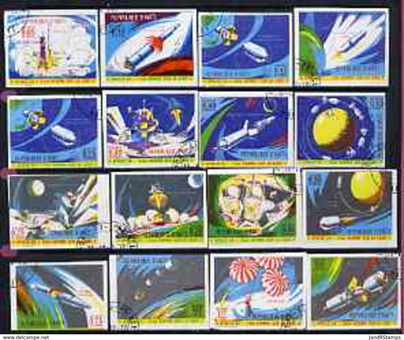 Haiti 1970 Apollo 12 Moon Mission Imperf Set Of 16 Fine Cto Used From Limited Printing SPACE APOLLO - Haiti