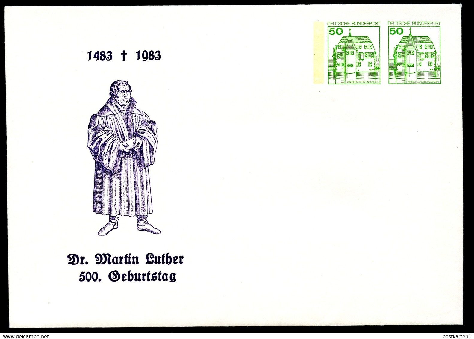 Bund PU209 C1/001 500 Geb.MARTIN LUTHER Coburg 1983  Kat.8,00€ - Enveloppes Privées - Neuves