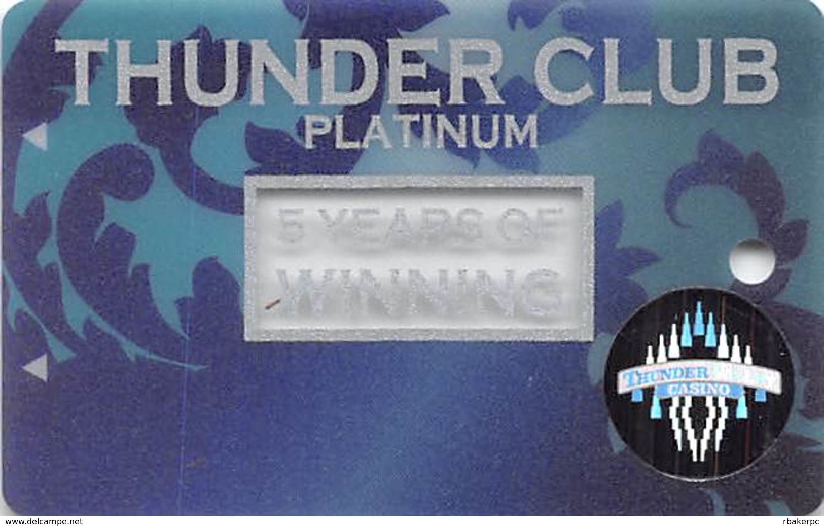 Thunder Valley Casino Lincoln CA - BLANK 5 Yr Anniversary Slot Card - Casino Cards