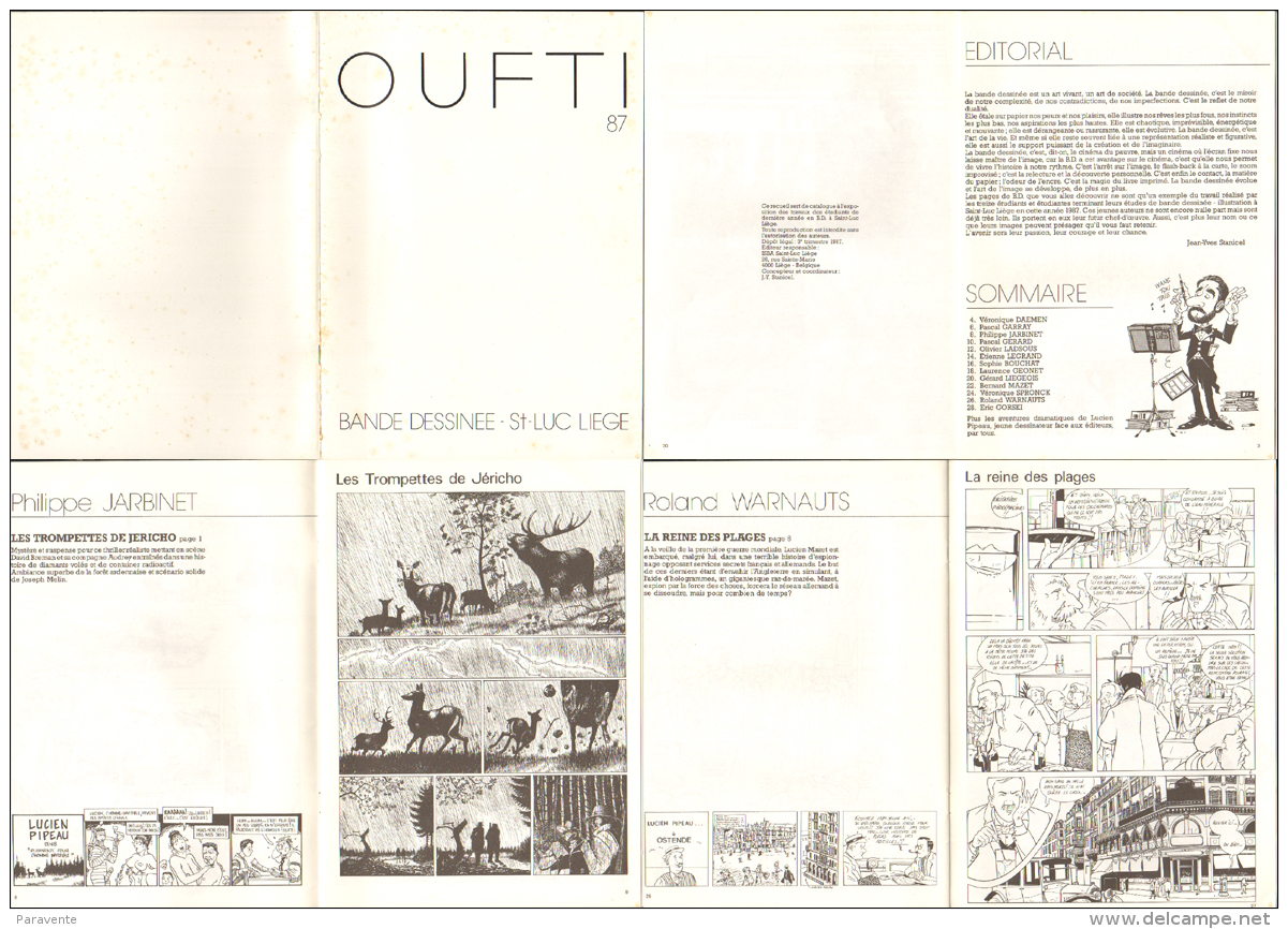 Catalogue Exposition OUFTI 1987 : Visuel Jeunes Dessinateurs Entre Autres JARBINET WARNAUTS - Autres & Non Classés