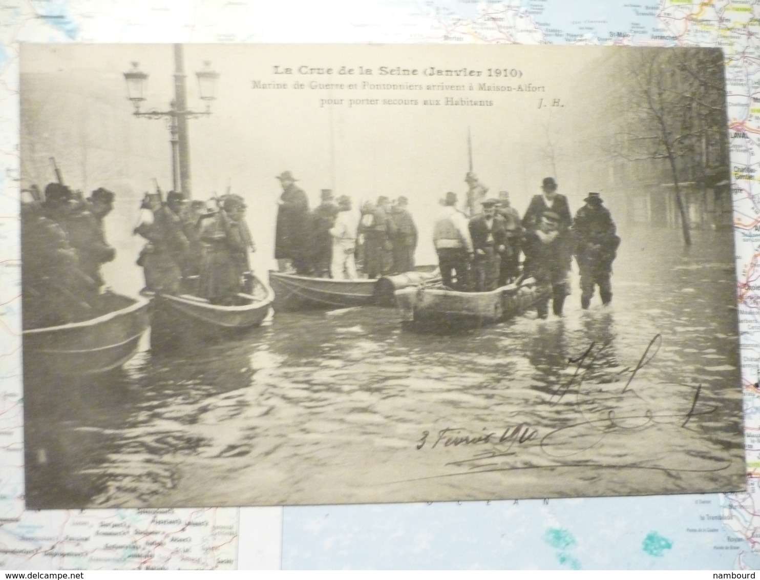 La Crue De La Seine Janvier 1910 Marine De Guerre Et Pontonniers Arrivent à Maison-Alfort Pour Porter Secours ... - Maisons Alfort