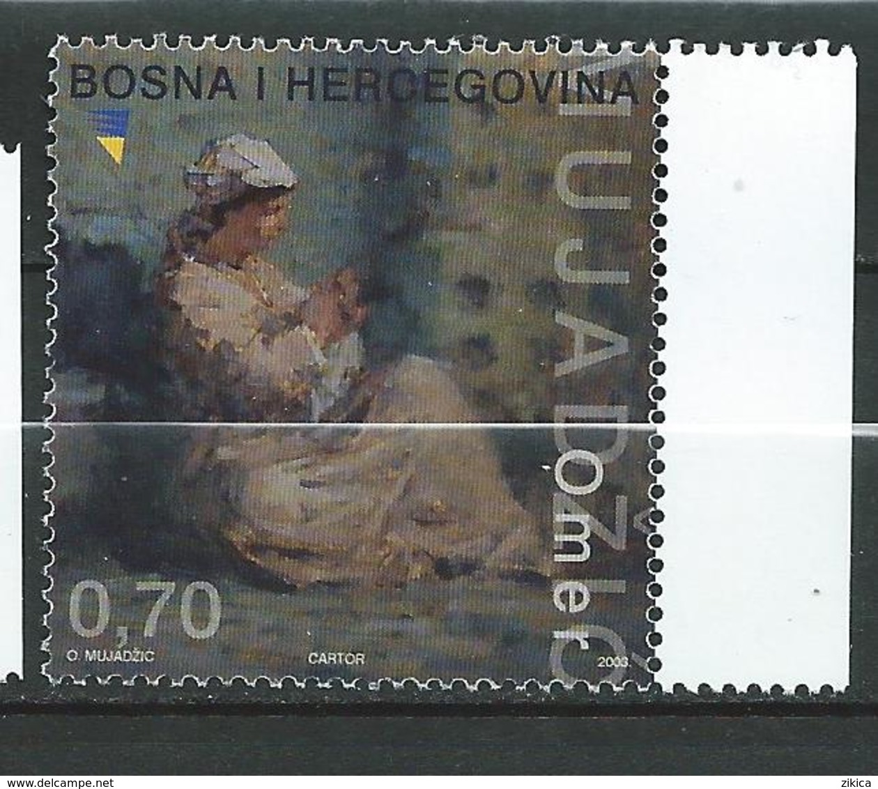 Bosnia And Herzegovina - 2003 The 100th Anniversary Of The Birth Of Bosnian Academic Painter Omer Mujadzic. MNH - Bosnia And Herzegovina