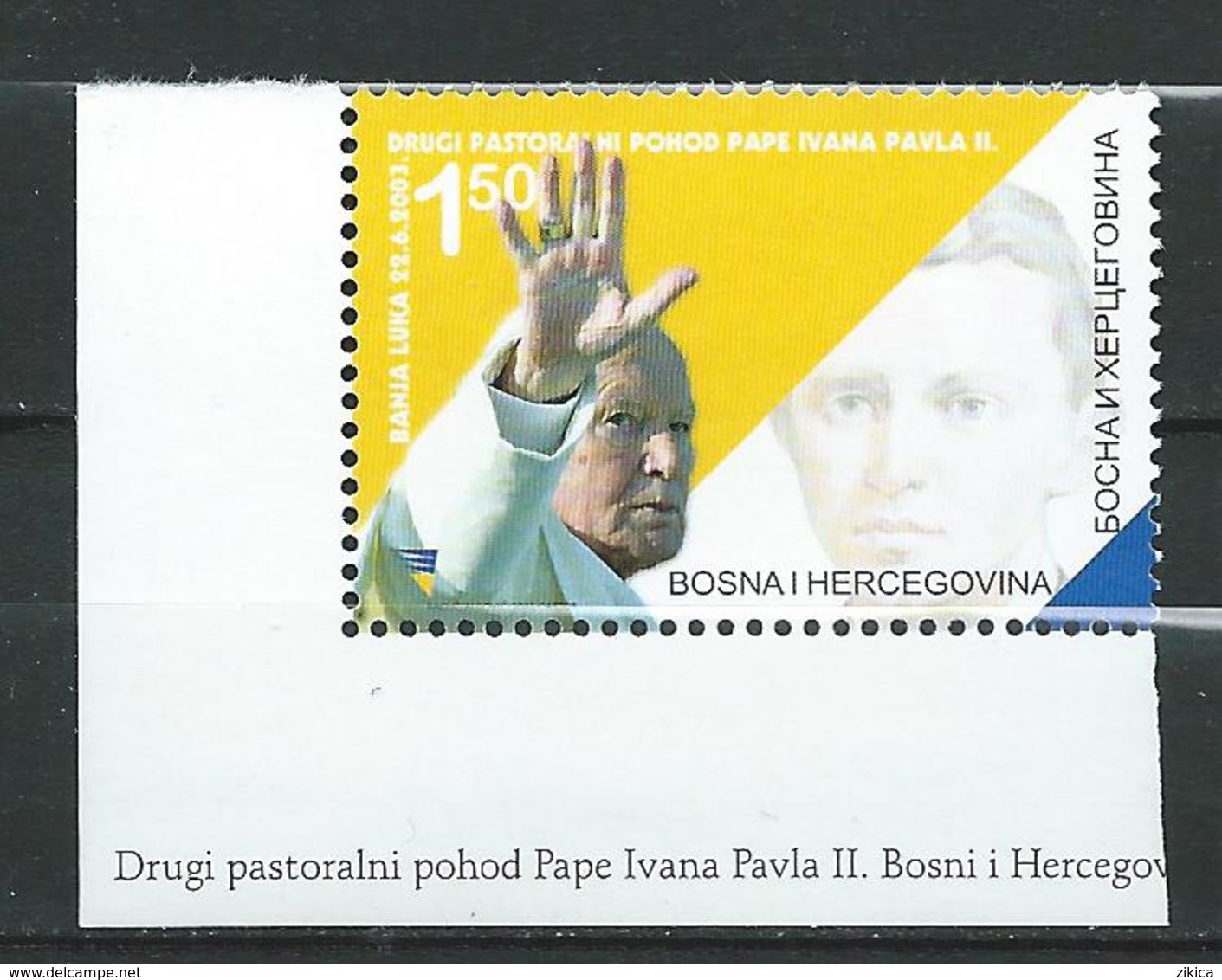 Bosnia And Herzegovina - 2003 The 2nd Pastoral Visit Of The Holy Father John Paul II . MNH - Bosnie-Herzegovine