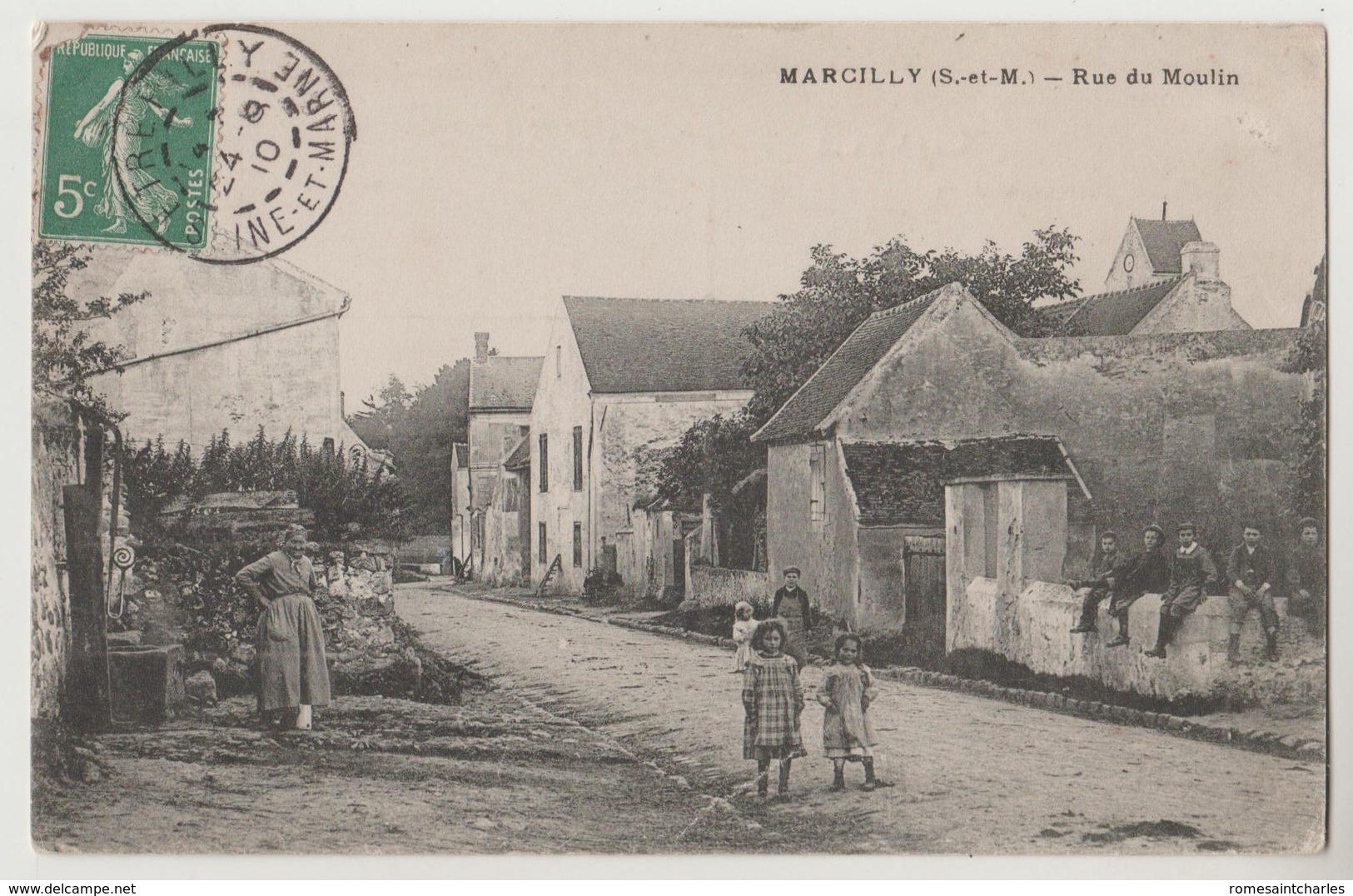 CPA 77 MARCILLY Rue Du Moulin - Autres & Non Classés