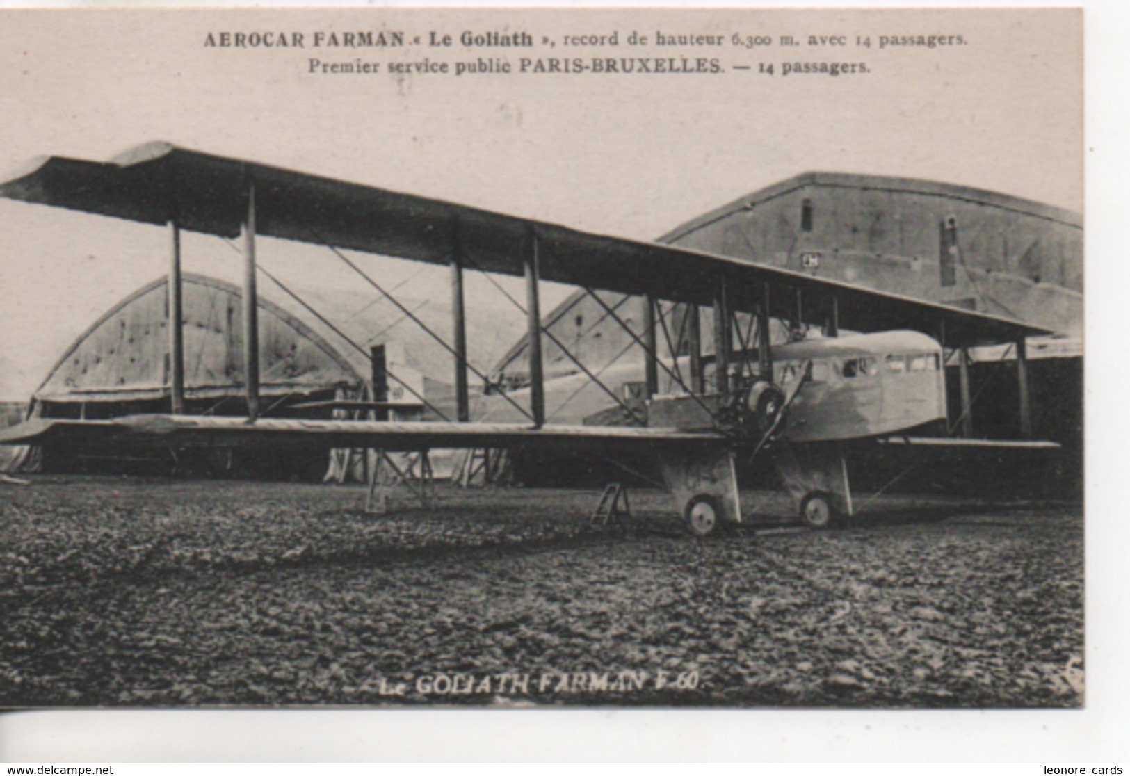 Cpa.Aviation.Aérocar Farman Le Goliath F60-premier Service Public Paris-Bruxelles - 1919-1938