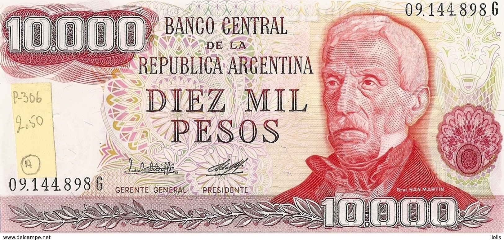 Argentina  P-306  10000 Pesos  1976-83  UNC - Argentina