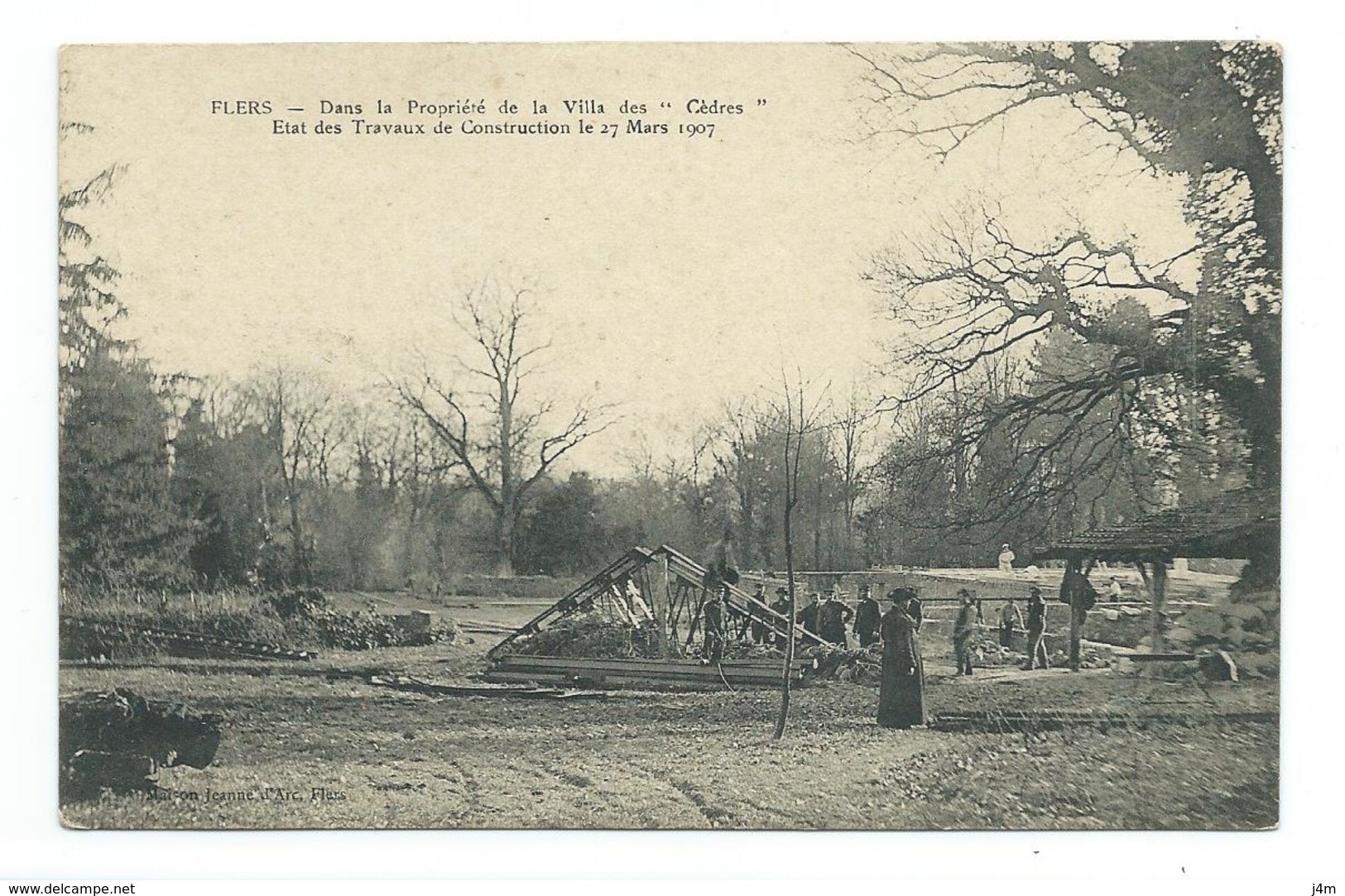 FLERS: Dans La Propriété De La Villa " Les Cèdres". Etat Des Travaux De Construction Le 27 Mars 1907 - Flers