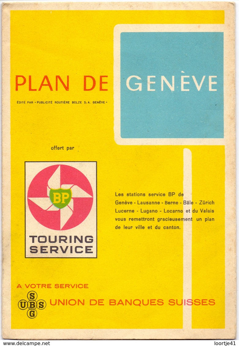 Brochure Map Carte Toerisme Tourisme - Plan De Genève - Suisse - Ca 1960 - Autres & Non Classés