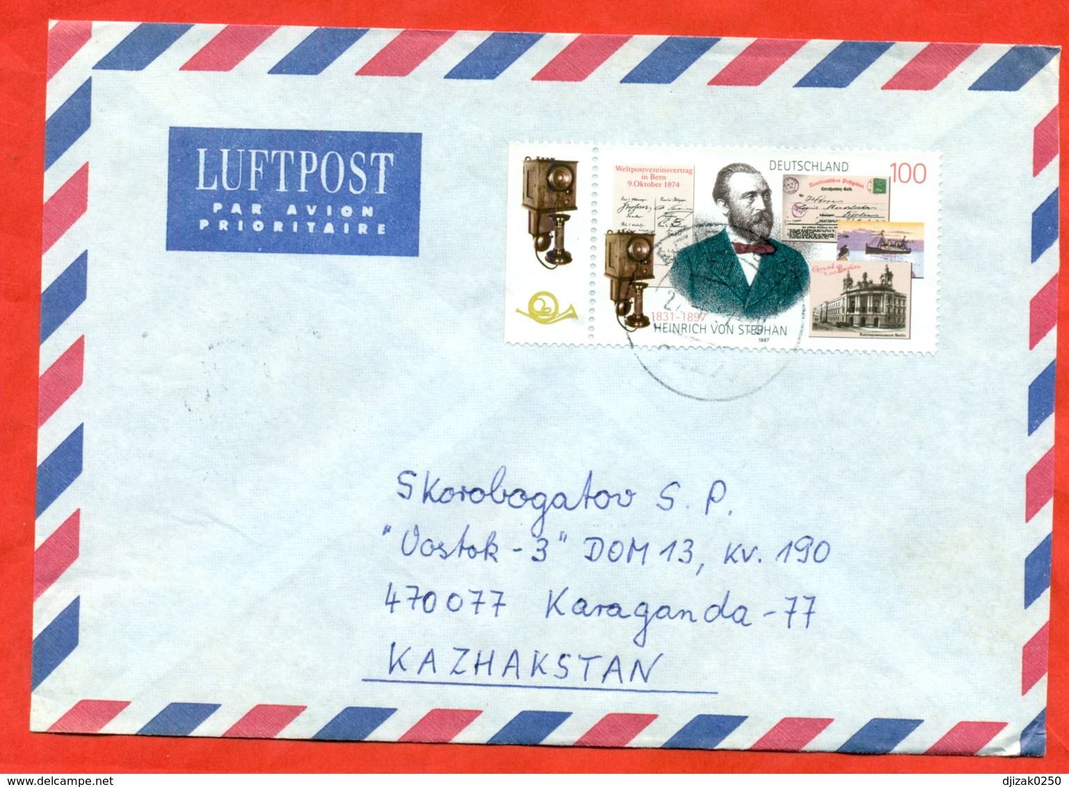 Germany 1997.Telephone/Postmaster. Envelope Passed The Mail.Airmail. - Covers & Documents