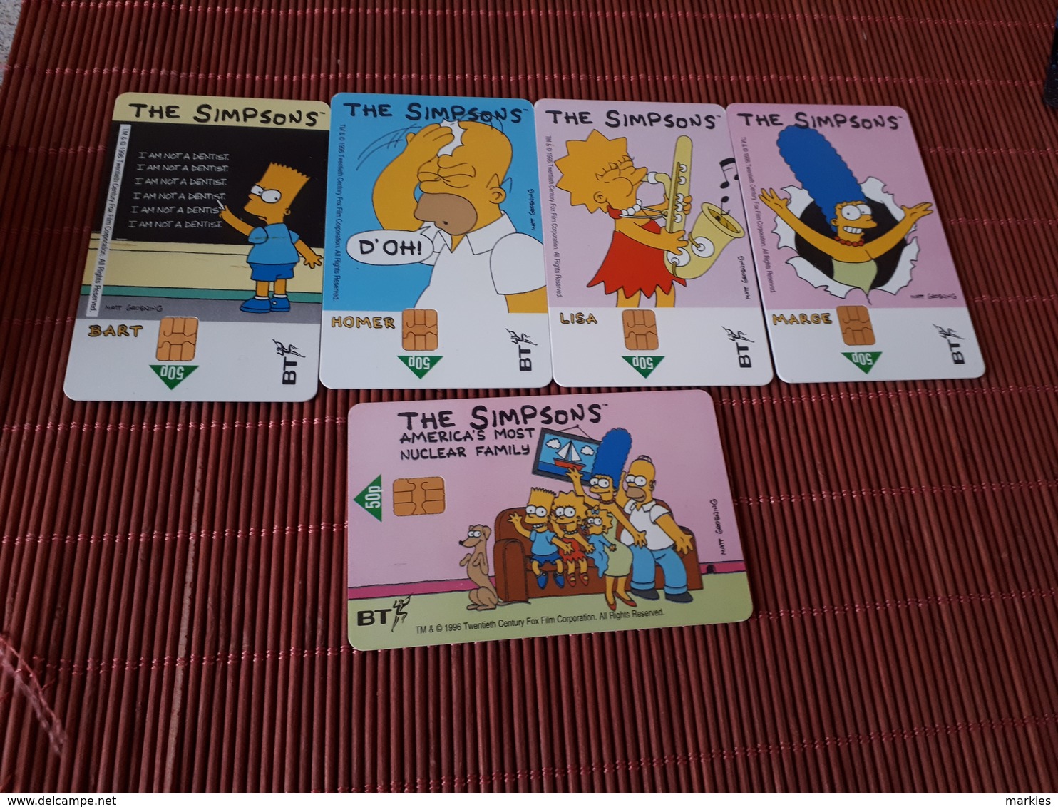 5 Phonecards The Simpsons  (Mint,Neuve) 2 Scans Rare - Autres & Non Classés