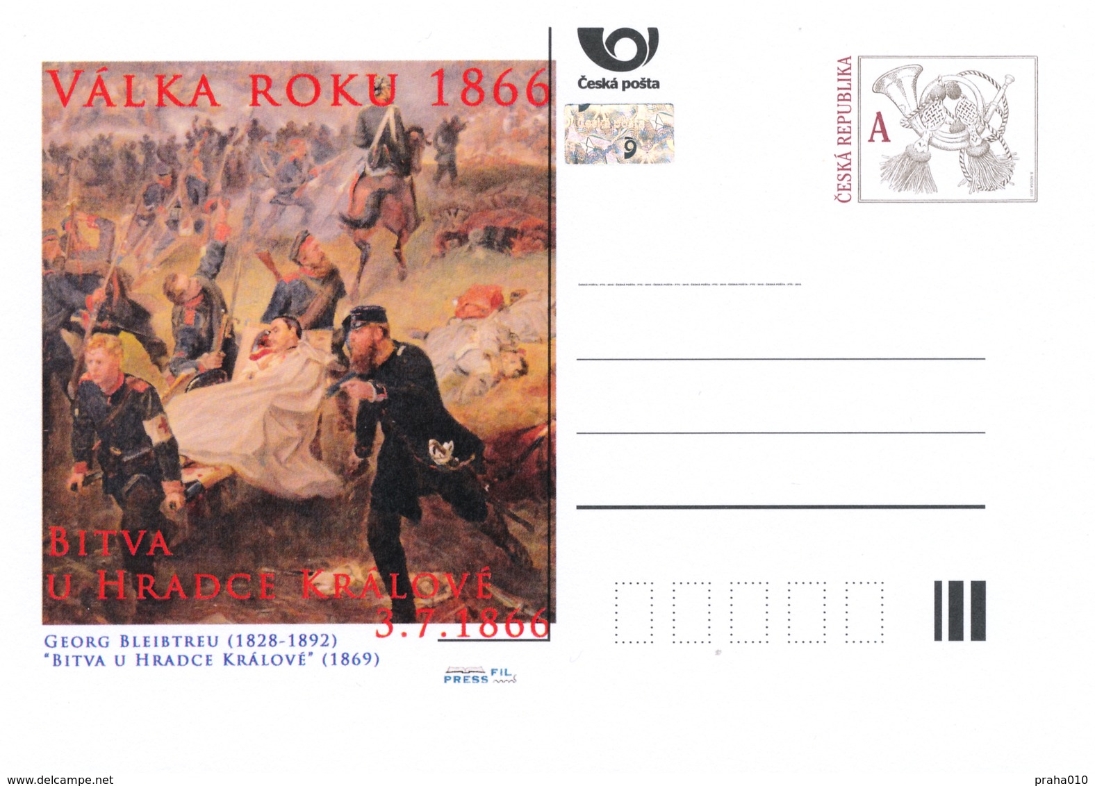 Rep. Ceca / Cart. Postali (Pre2016/26) Guerra Del 1866 (3) Battaglia Di Königgrätz - Pittore: George Bleibtreu (1828-92) - Postales