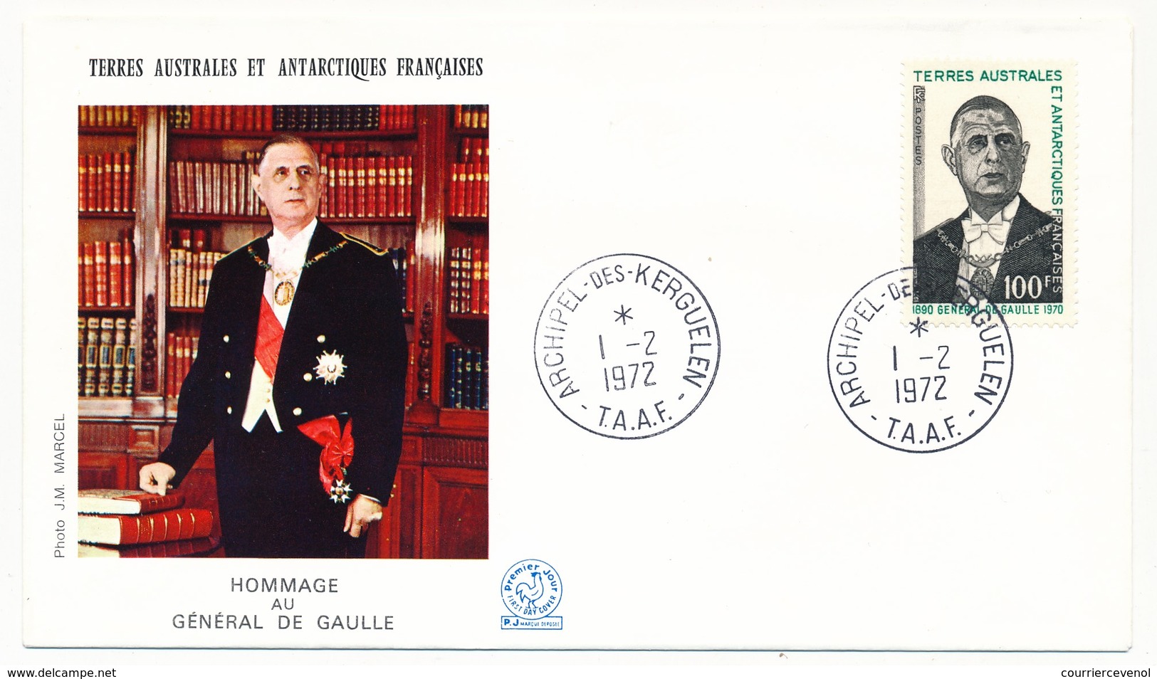 TAAF - 2 Enveloppes FDC - Général De Gaulle - Archipel Des Kerguelen / T.A.A.F - 1.2.1972 - FDC