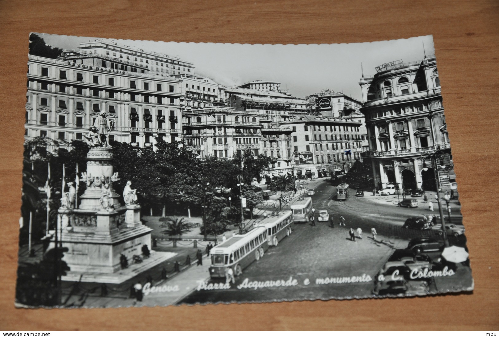 3488   GENOVA, PIAZZA ACQUAVERDE / BUS - 1954 - Genova (Genoa)