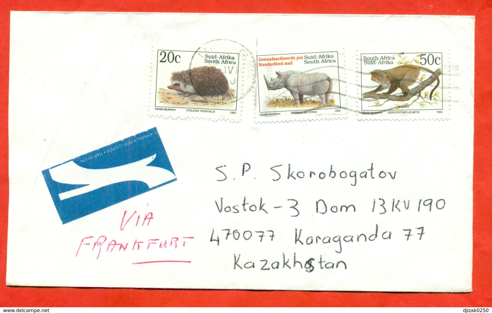 South Africa 1993.Fauna.  Envelope Passed The Mail. Airmail. - Covers & Documents