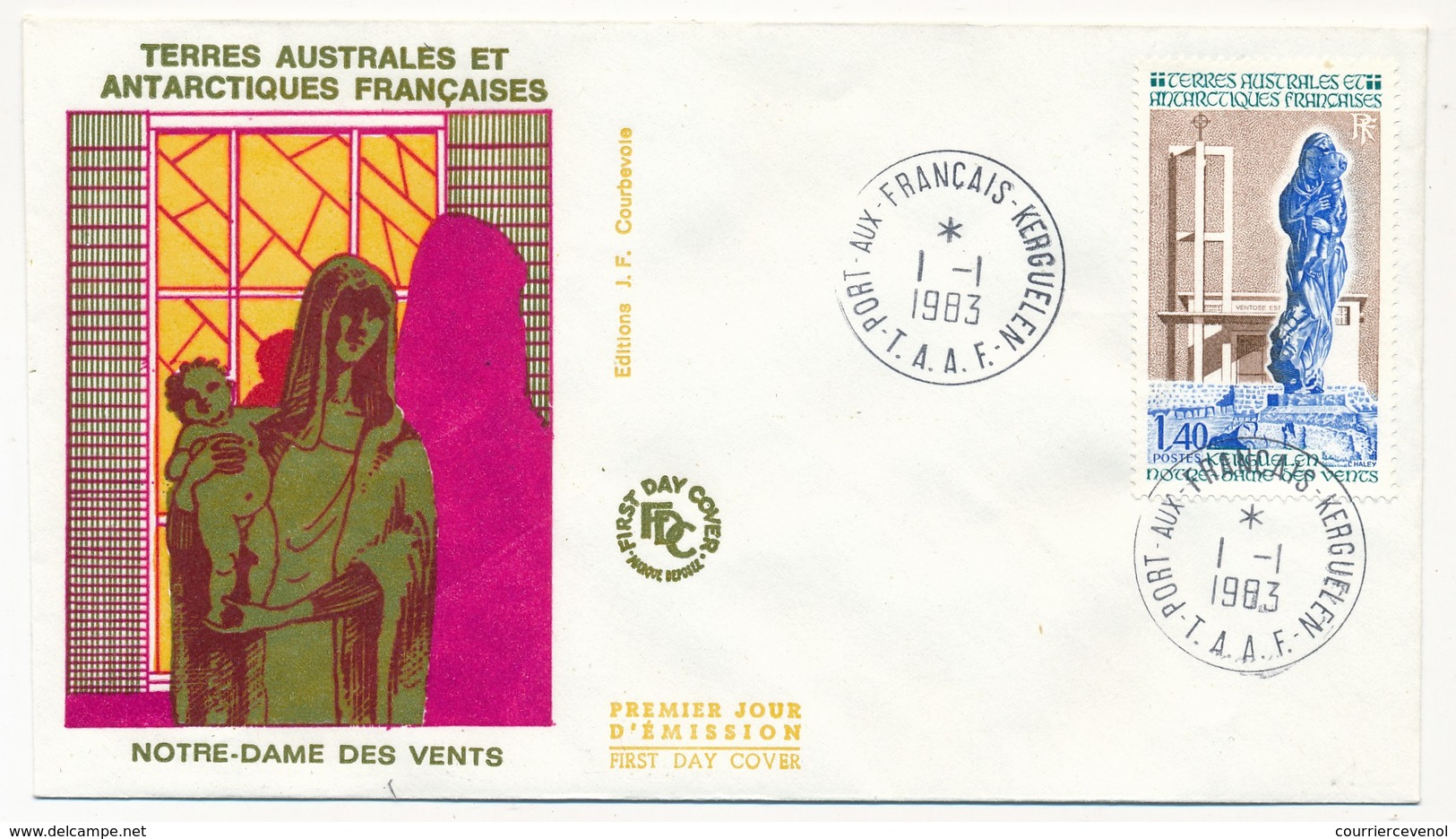 TAAF - Enveloppe FDC - 1,40 Notre Dame Des Vents - Port Aux Français Kerguelen - 1.1.1983 - FDC