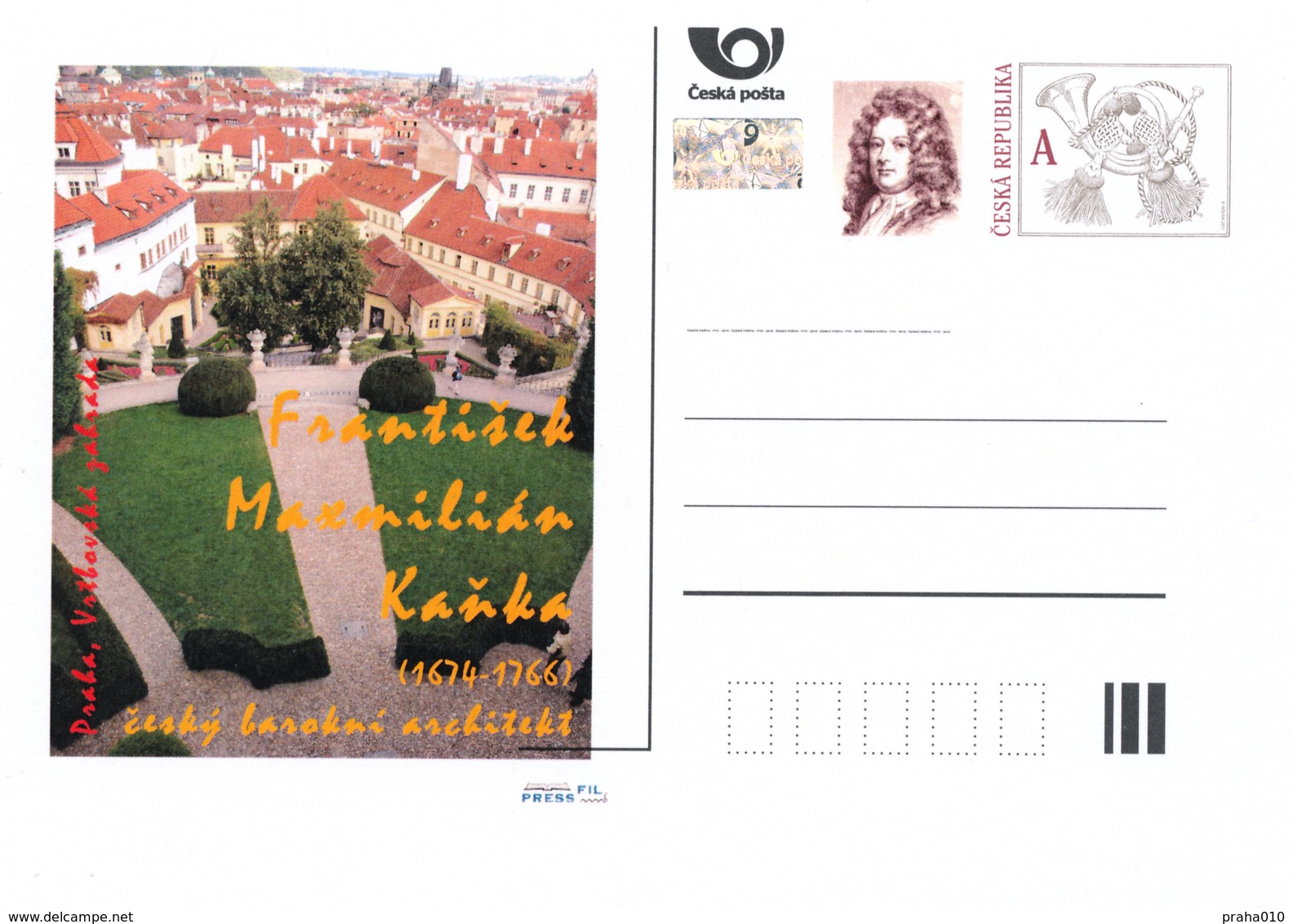 Rep. Ceca / Cart. Postali (Pre2016/31) Frantisek Maxmilian Kanka (1674-1766); Architetto Barocco Ceco - Ansichtskarten