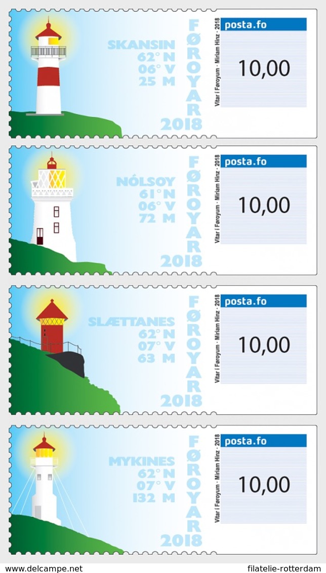 Faeroër / Faroes - Postfris / MNH - Complete Set Vuurtorens 2018 - Faeroër