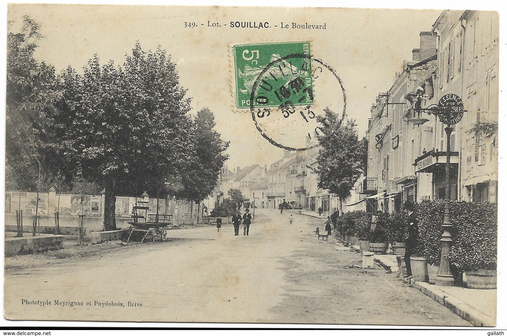 46-SOUILLAC-Le Boulevard...1913  Animé - Souillac