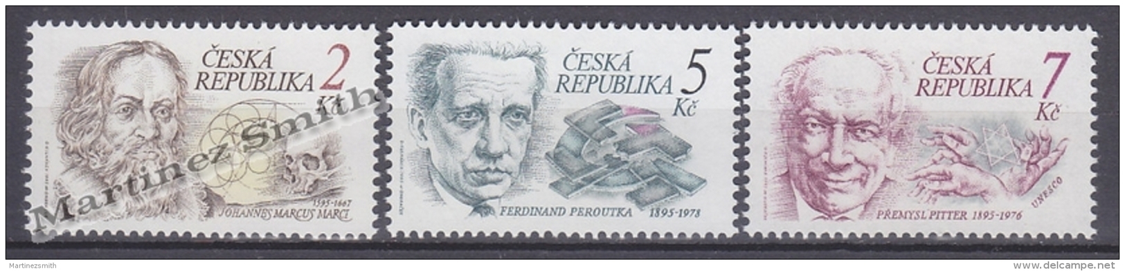 Czech Republic - Tcheque 1995 Yvert 63-65 Famous People, Marci, Peroutka & Pitter - MNH - Nuevos