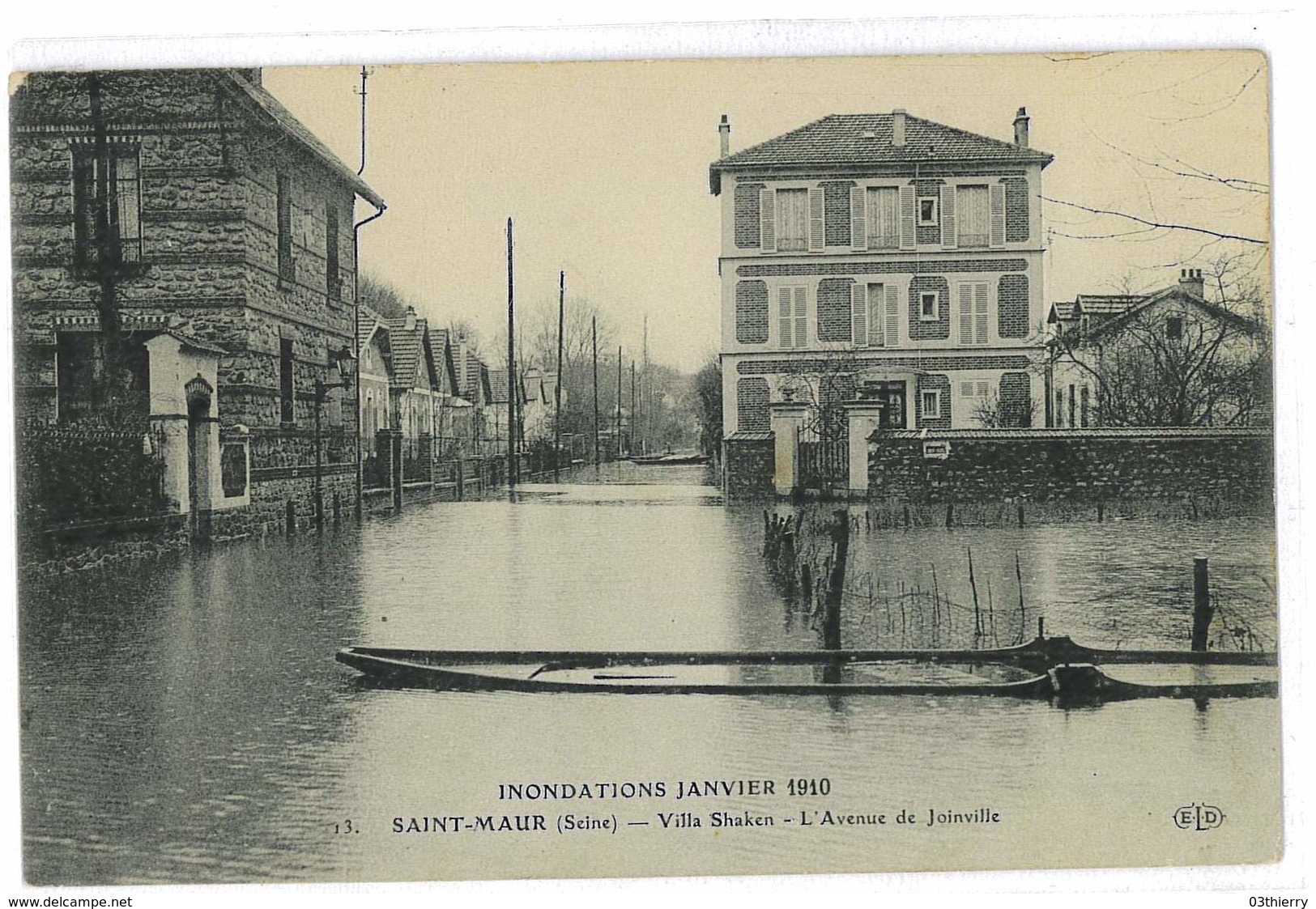 CPA 94 ST-MAUR INONDATIONS 1910 VILLA SHAKEN L'AVENUE DE JOINVILLE - Saint Maur Des Fosses