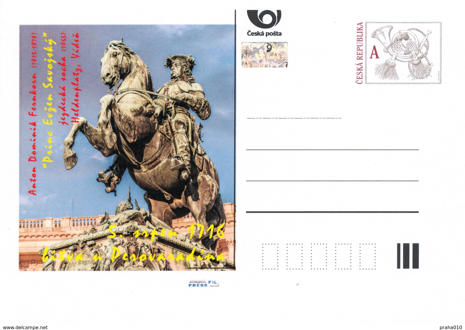 Rep. Ceca / Cart. Postali (Pre2016/35) Battaglia Di Petrovaradin (1716); 300 ° Anniversario (Principe Eugenio Di Savoia) - Postcards