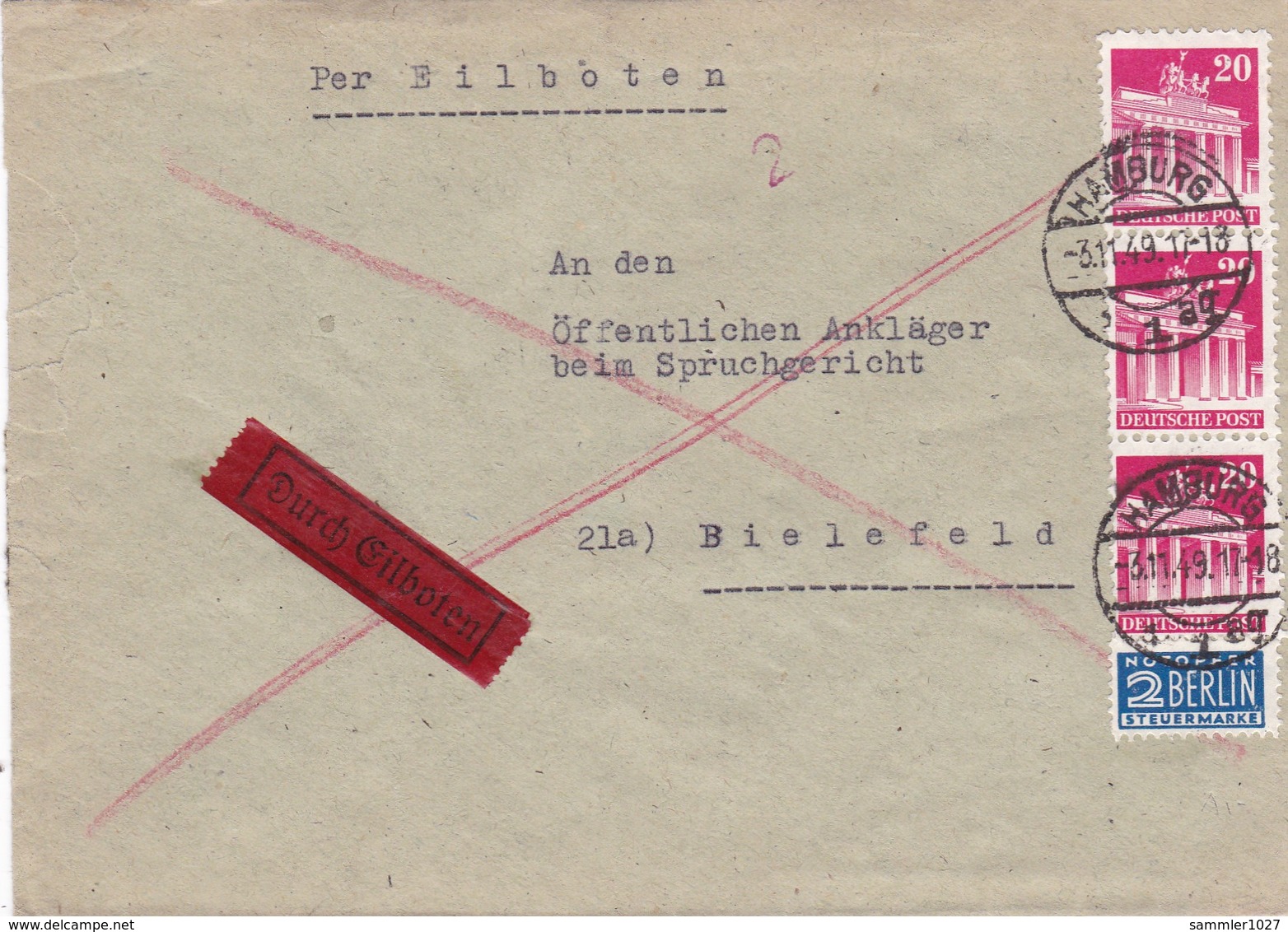 Eilbrief 1949 - Briefe U. Dokumente