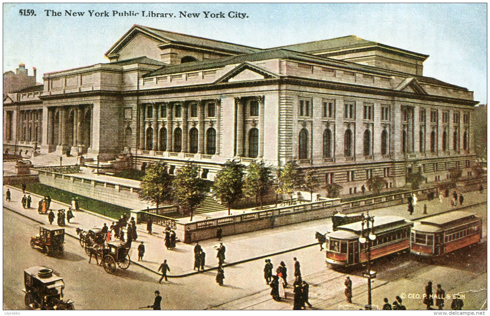 UNITED STATES -  The New York Public Library - Superb Trams Etc 1919 - Autres Monuments, édifices