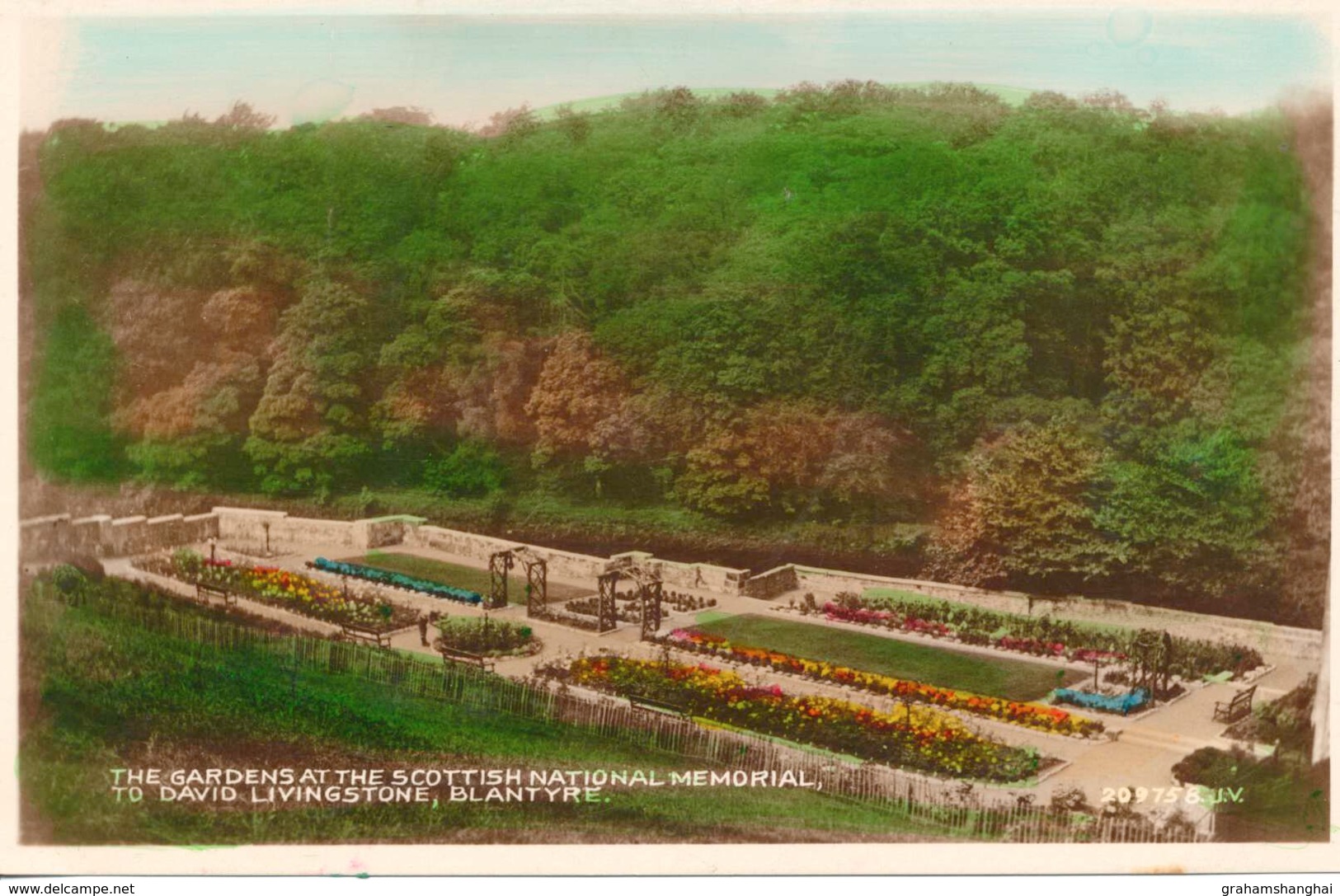 Postcards RPPC Gardens At The Scottish National Memorial David Livingstone Blantyre Lanarkshire Scotland Unposted - Lanarkshire / Glasgow