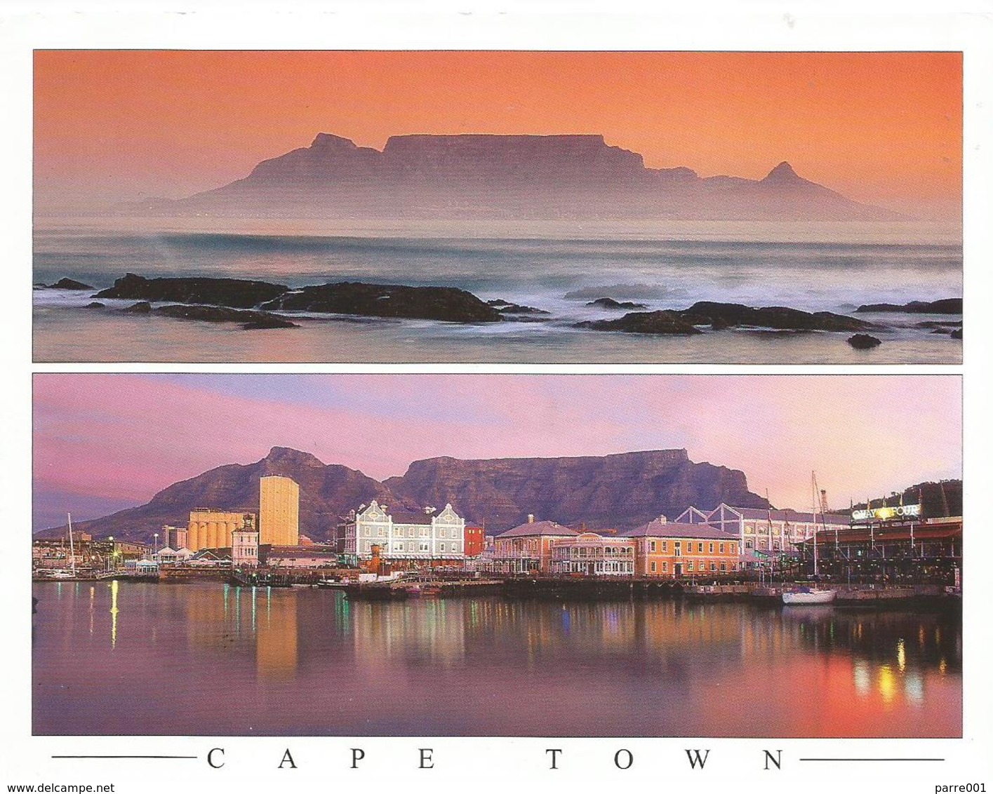 RSA South Africa 1998 Cape Town Wattled Crane Hedgehog Table Mountain Viewcard - Kranichvögel