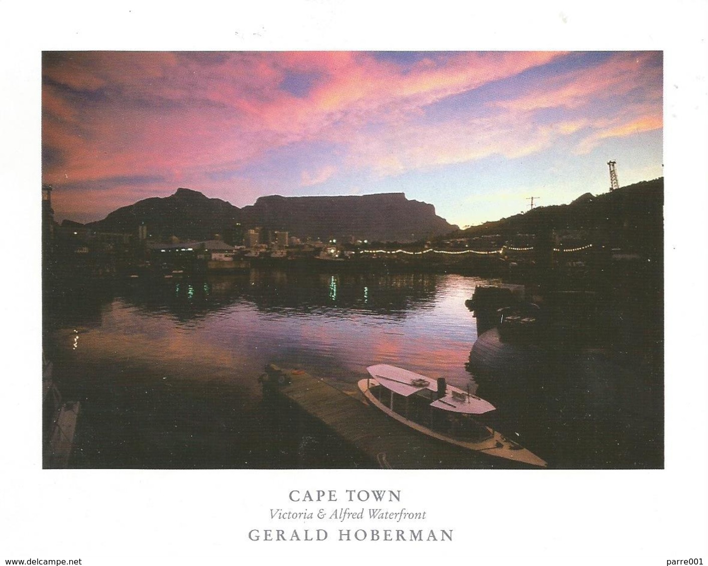 RSA South Africa 2002 Cape Town Cliffs Protea Flower Waterfront Airmail Viewcard Rate - Covers & Documents