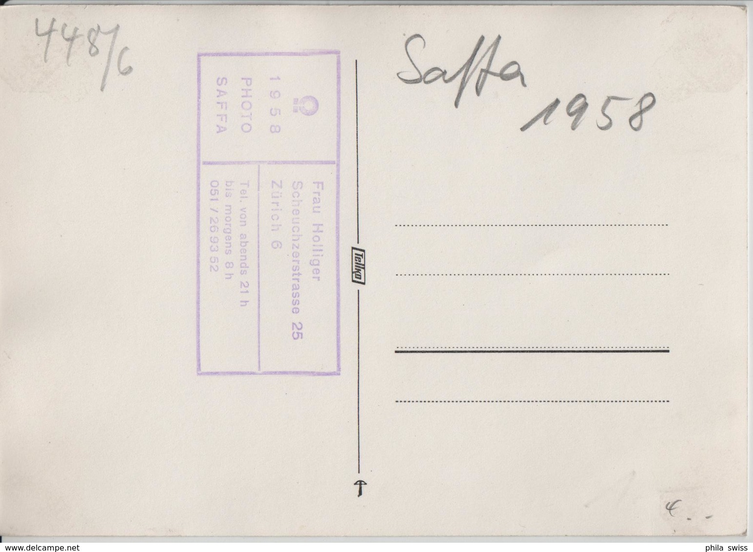 Saffa 1958 - 2. Ausstellung: Die Schweizerfrau, Ihr Leben, Ihre Arbeit - Musterfoto - Uster