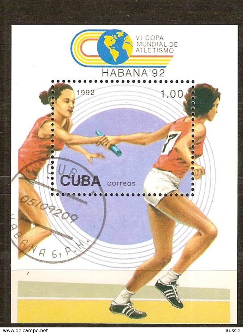 Cuba 1992 Yvertnr. Bloc 132 (o) Oblitéré Used Cote 4,50 Euro Sport Athlétisme - Blocs-feuillets