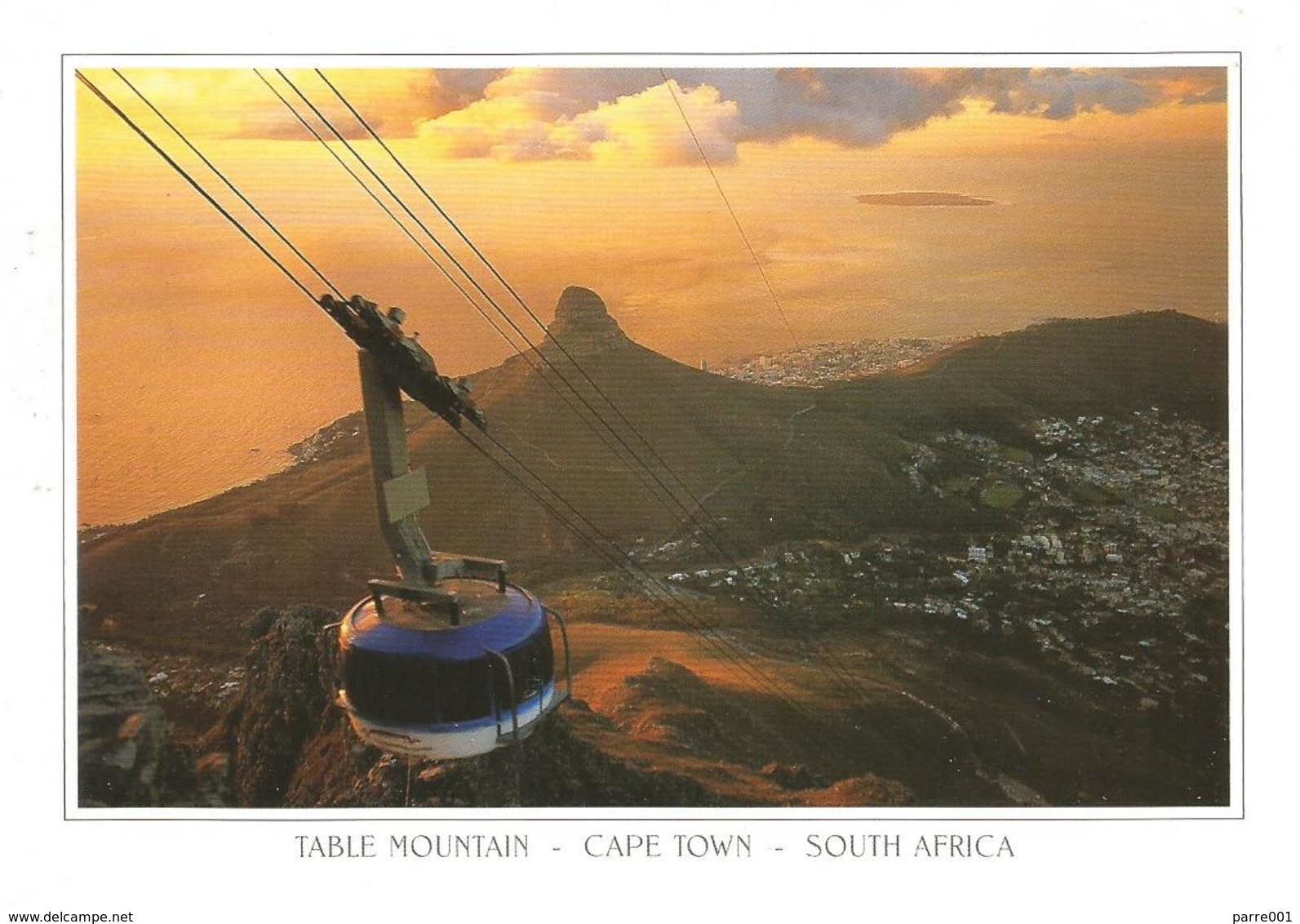 RSA South Africa 2003 Cape Town Buffalo Table Mountain Airmail Viewcard Rate - Brieven En Documenten