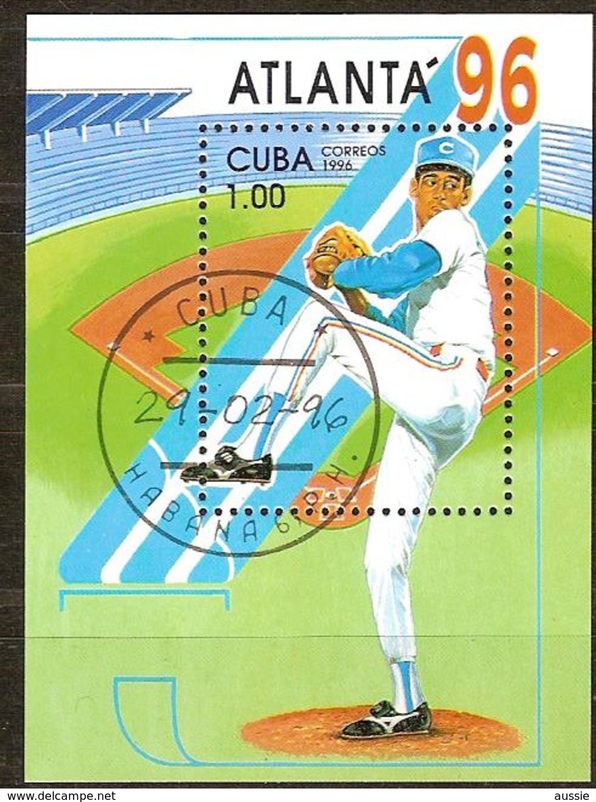 Cuba 1996 Yvertnr. Bloc 144 (o) Oblitéré Used Cote 5 Euro Sport Jeux Olympiques Atlanta '96 - Blocs-feuillets