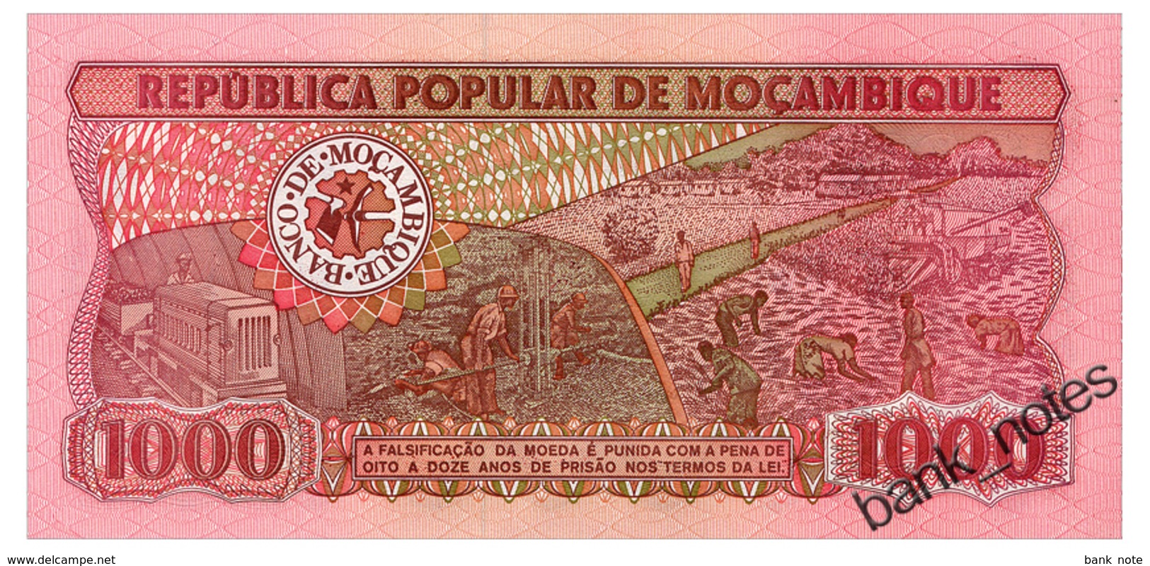 MOZAMBIQUE 1000 METICAIS 1989 Pick 132c Unc - Mozambique