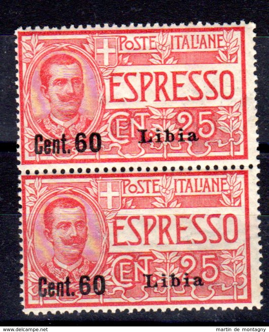 1.6.1922; Libyen - Ital. Kolonie, Eilmarken Mit Aufdruck Libia, Mi-Nr. 43 Im Paar; Postfrisch; Los 50060 - Libye