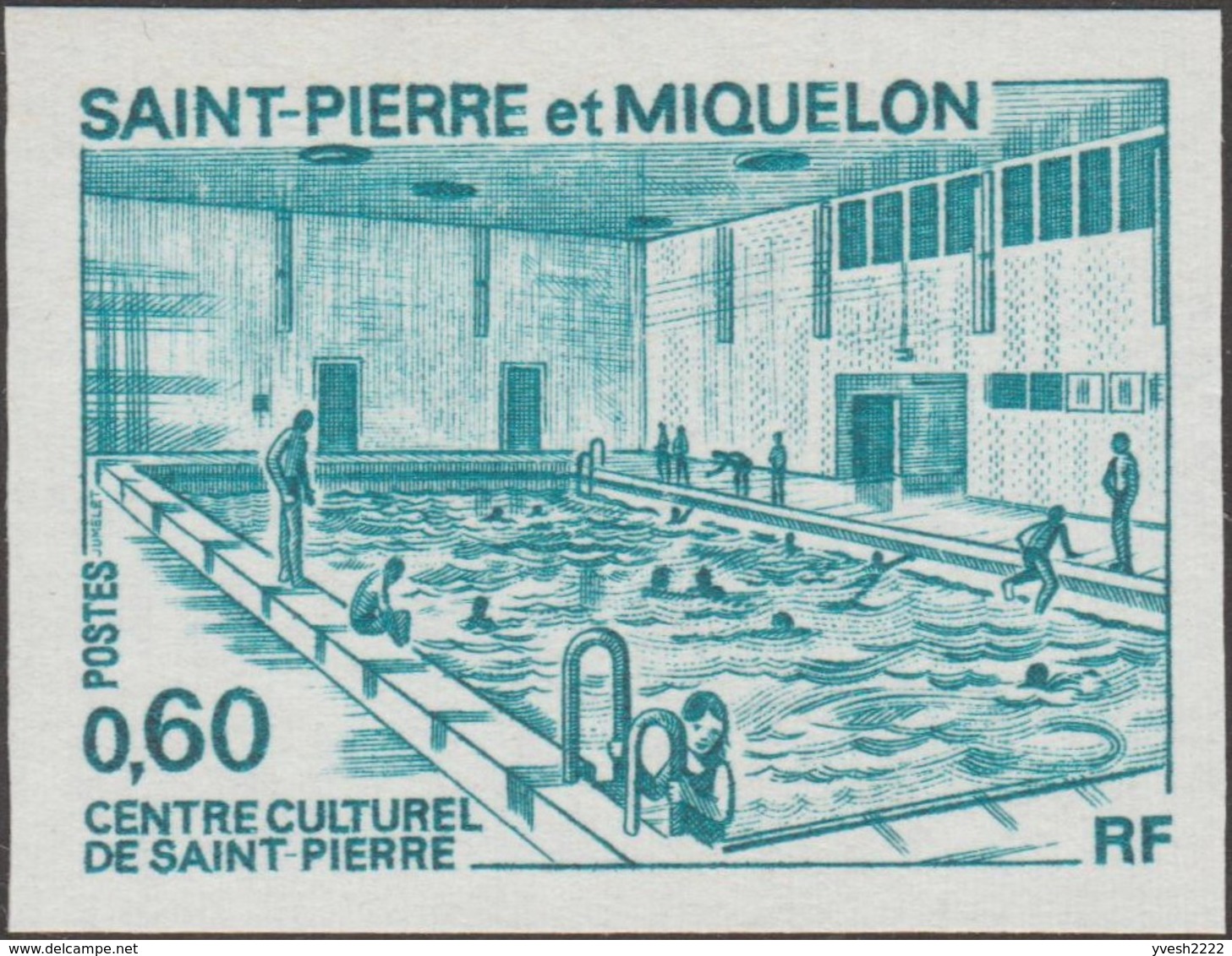 SPM 1973 Y&T 431/2. Centre Culturel St Pierre, Essais De Couleurs. Piscine Et Vue De L'extérieur - Sin Dentar, Pruebas De Impresión Y Variedades