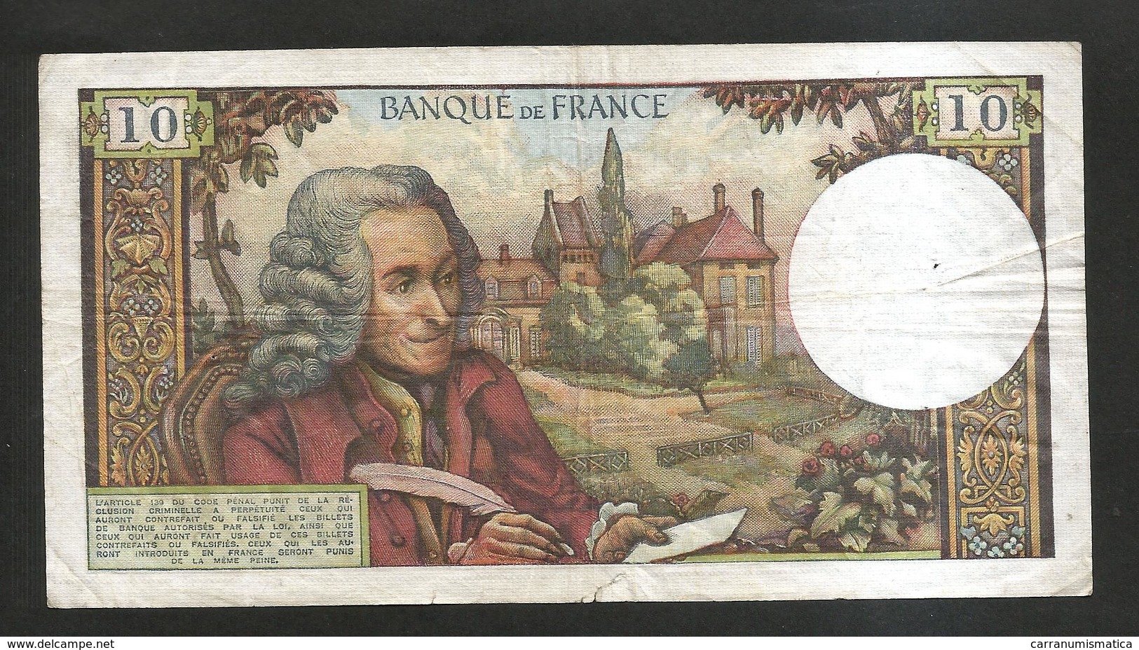 FRANCE - BANQUE De FRANCE - 10 Francs VOLTAIRE ( G. 2 / 3 / 1972 ) Serie: P. 760 - 10 F 1963-1973 ''Voltaire''