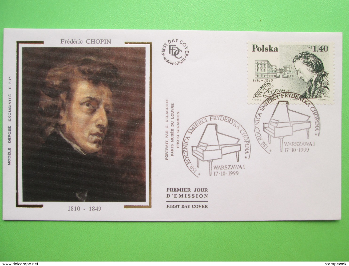 1999 Joint France / Poland - Chopin Death 150th Anniversary - French-origin Polish FDC - Emisiones Comunes