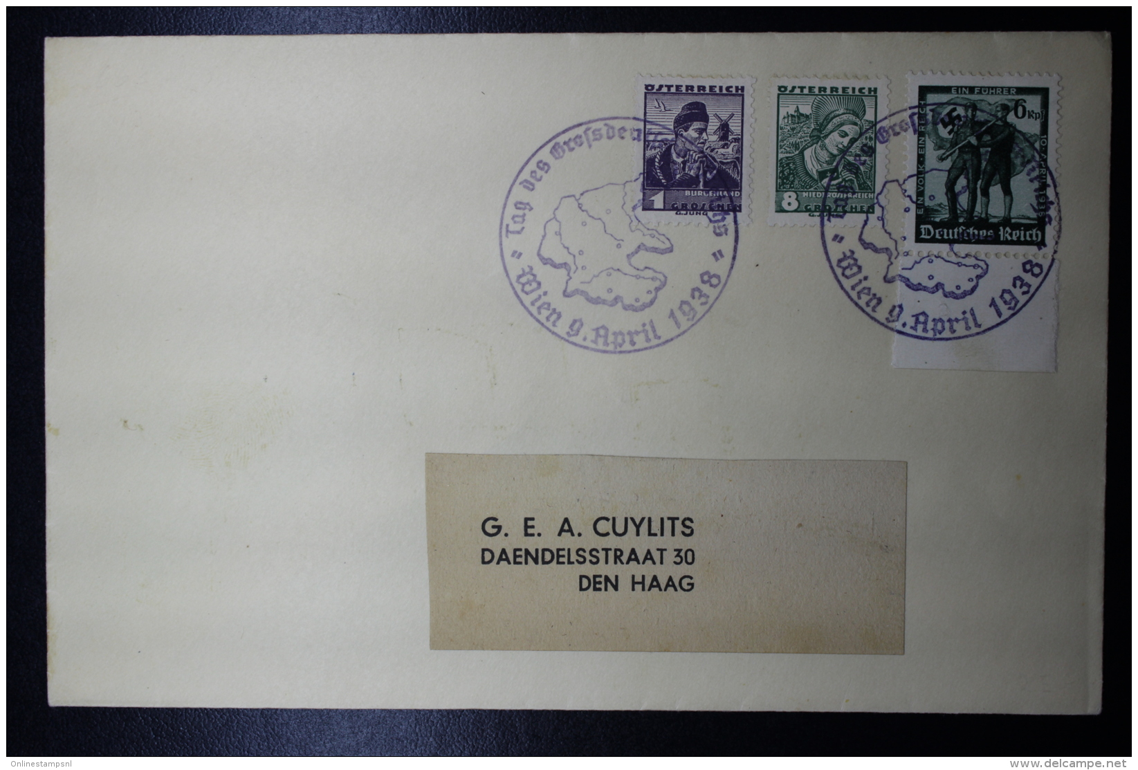 Austria: Anschluss Cover Mixed Franking   9-4-1938 Tag Des Grossdeutsches Reichs - Briefe U. Dokumente