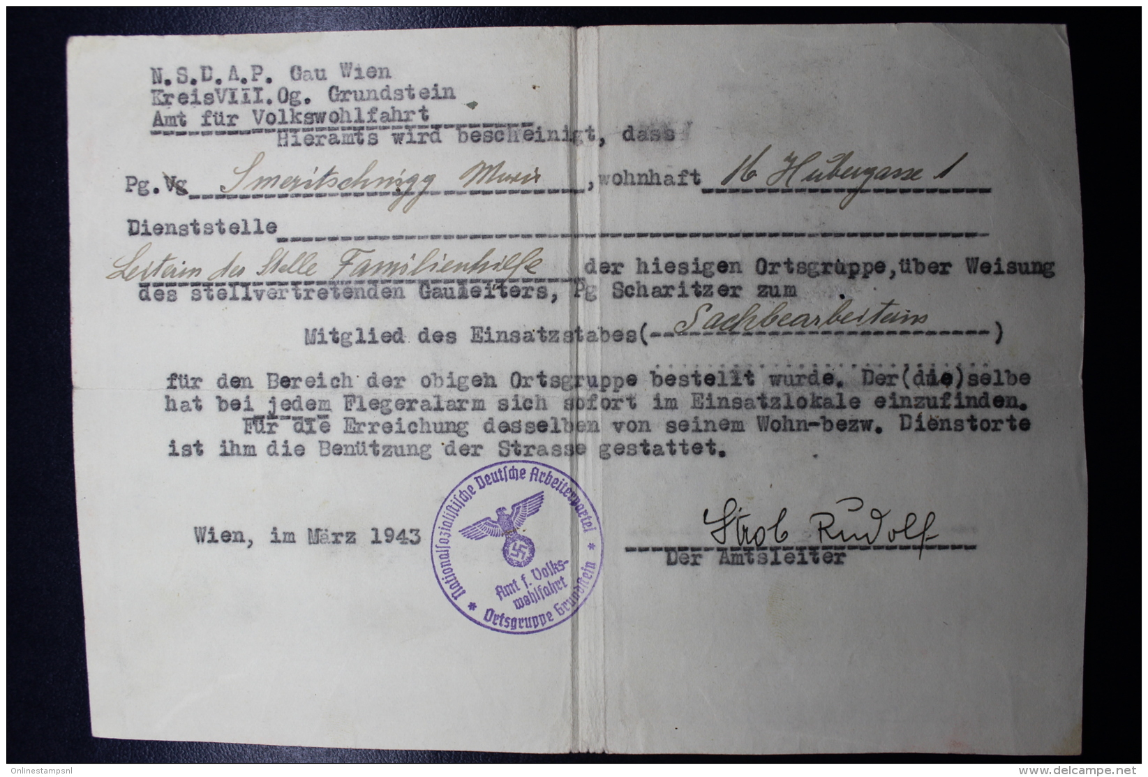 Austria: Anschluss NSDAP Cover Einschreiben Wien -&gt; Kirchsteten 1944 Mit Inhalt, Fragile - Briefe U. Dokumente